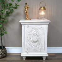 Click to view product details and reviews for Dutch White Washed Carved Mango Wood 1 Door Bedside Cabinet. Click to view product details and reviews for Dutch White Washed Carved Mango Wood 1 Door Bedside Cabinet.