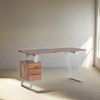 Click to view product details and reviews for Monza Natural Acacia Wood 3 Drawer Desk. Click to view product details and reviews for Monza Natural Acacia Wood 3 Drawer Desk.