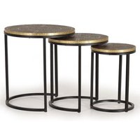 Click to view product details and reviews for Wampembe Carved Bronze Metal Round Nest Of 3 Tables. Click to view product details and reviews for Wampembe Carved Bronze Metal Round Nest Of 3 Tables.