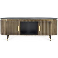 Click to view product details and reviews for Stephen Ribbed Brass Curved 2 Door Tv Unit Black Marble Top. Click to view product details and reviews for Stephen Ribbed Brass Curved 2 Door Tv Unit Black Marble Top.