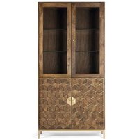 Click to view product details and reviews for Caltan Walnut Mango Wood And Gold Geometric 4 Door Display Cabinet. Click to view product details and reviews for Caltan Walnut Mango Wood And Gold Geometric 4 Door Display Cabinet.