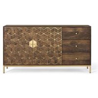Click to view product details and reviews for Caltan Walnut Mango Wood And Gold Geometric 2 Door Medium Sideboard 145cm. Click to view product details and reviews for Caltan Walnut Mango Wood And Gold Geometric 2 Door Medium Sideboard 145cm.