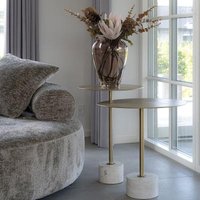Click to view product details and reviews for Lecco Gold Metal Round Large Side Table With Marble Base. Click to view product details and reviews for Lecco Gold Metal Round Large Side Table With Marble Base.