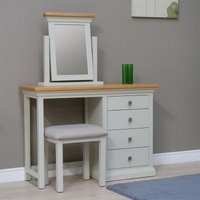 Click to view product details and reviews for Kingscote Oak And Painted Single Pedestal Dressing Table With Stool. Click to view product details and reviews for Kingscote Oak And Painted Single Pedestal Dressing Table With Stool.