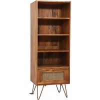Click to view product details and reviews for Nyack Mango Wood With Rattan Bookcase Hairpin Legs. Click to view product details and reviews for Nyack Mango Wood With Rattan Bookcase Hairpin Legs.