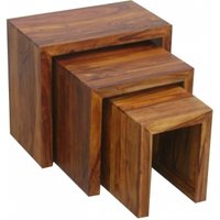 Click to view product details and reviews for Cube Solid Sheesham Wood Nest Of 3 Tables. Click to view product details and reviews for Cube Solid Sheesham Wood Nest Of 3 Tables.