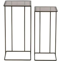 Click to view product details and reviews for Libra Salzburg Glass And Gold Metal Square Side Table Set Of 2. Click to view product details and reviews for Libra Salzburg Glass And Gold Metal Square Side Table Set Of 2.