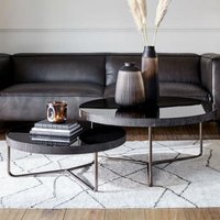 Click to view product details and reviews for Libra Knightsbridge Black Glass Round Coffee Table Set Of 2. Click to view product details and reviews for Libra Knightsbridge Black Glass Round Coffee Table Set Of 2.