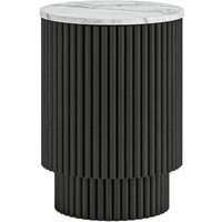 Click to view product details and reviews for Lucas Black 1 Door Round Fluted Side Table With White Marble Top. Click to view product details and reviews for Lucas Black 1 Door Round Fluted Side Table With White Marble Top.