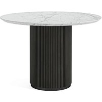 Click to view product details and reviews for Lucas Black 4 Seater Round Fluted Dining Table With White Marble Top. Click to view product details and reviews for Lucas Black 4 Seater Round Fluted Dining Table With White Marble Top.