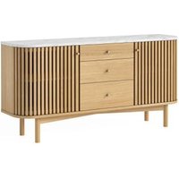 Click to view product details and reviews for Soho Oak 2 Door Slatted Sideboard White Marble Top 140cm. Click to view product details and reviews for Soho Oak 2 Door Slatted Sideboard White Marble Top 140cm.