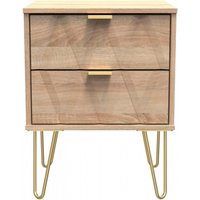 Click to view product details and reviews for Diamond Oak Effect 2 Drawer Bedside Cabinet With Gold Hairpin Legs. Click to view product details and reviews for Diamond Oak Effect 2 Drawer Bedside Cabinet With Gold Hairpin Legs.