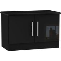 Click to view product details and reviews for Knightsbridge Black Gloss 2 Door Low Cabinet. Click to view product details and reviews for Knightsbridge Black Gloss 2 Door Low Cabinet.