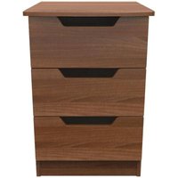 Click to view product details and reviews for Bella Walnut Effect 3 Drawer Bedside Cabinet. Click to view product details and reviews for Bella Walnut Effect 3 Drawer Bedside Cabinet.