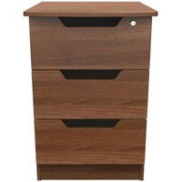 Click to view product details and reviews for Bella Walnut Effect 3 Drawer Bedside Cabinet With Lock. Click to view product details and reviews for Bella Walnut Effect 3 Drawer Bedside Cabinet With Lock.