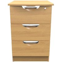 Click to view product details and reviews for Flora Oak Effect 3 Drawer Bedside Cabinet With Lock. Click to view product details and reviews for Flora Oak Effect 3 Drawer Bedside Cabinet With Lock.