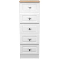 Click to view product details and reviews for Norfolk White And Oak Effect 5 Drawer Narrow Chest. Click to view product details and reviews for Norfolk White And Oak Effect 5 Drawer Narrow Chest.