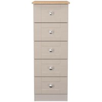 Click to view product details and reviews for Sussex Cashmere And Oak Effect 5 Drawer Narrow Chest. Click to view product details and reviews for Sussex Cashmere And Oak Effect 5 Drawer Narrow Chest.