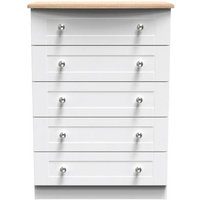 Click to view product details and reviews for Sussex White And Oak Effect 5 Drawer Chest. Click to view product details and reviews for Sussex White And Oak Effect 5 Drawer Chest.