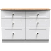 Click to view product details and reviews for Sussex White And Oak Effect 6 Drawer Midi Chest. Click to view product details and reviews for Sussex White And Oak Effect 6 Drawer Midi Chest.