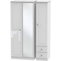 Click to view product details and reviews for Balmoral White Gloss 3 Door Combi Wardrobe 1 Mirror And Rhf 2 Drawers. Click to view product details and reviews for Balmoral White Gloss 3 Door Combi Wardrobe 1 Mirror And Rhf 2 Drawers.
