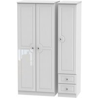Click to view product details and reviews for Balmoral White Gloss 3 Door Triple Wardrobe Rhf 2 Drawers. Click to view product details and reviews for Balmoral White Gloss 3 Door Triple Wardrobe Rhf 2 Drawers.
