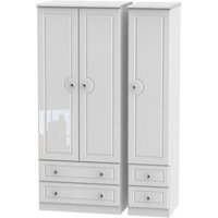 Click to view product details and reviews for Balmoral White Gloss 3 Door Triple Wardrobe 4 Drawers. Click to view product details and reviews for Balmoral White Gloss 3 Door Triple Wardrobe 4 Drawers.