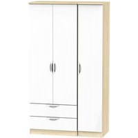 Click to view product details and reviews for Camden White Gloss And Oak Effect 3 Door Tall Triple Wardrobe Lhf 2 Drawers. Click to view product details and reviews for Camden White Gloss And Oak Effect 3 Door Tall Triple Wardrobe Lhf 2 Drawers.
