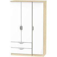 Click to view product details and reviews for Camden White Gloss And Oak Effect 3 Door Triple Wardrobe Lhf 2 Drawers. Click to view product details and reviews for Camden White Gloss And Oak Effect 3 Door Triple Wardrobe Lhf 2 Drawers.