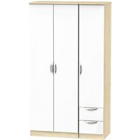 Click to view product details and reviews for Camden White Gloss And Oak Effect 3 Door Tall Triple Wardrobe Rhf 2 Drawers. Click to view product details and reviews for Camden White Gloss And Oak Effect 3 Door Tall Triple Wardrobe Rhf 2 Drawers.