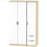 Click to view product details and reviews for Camden White Gloss And Oak Effect 3 Door Triple Wardrobe Rhf 2 Drawers. Click to view product details and reviews for Camden White Gloss And Oak Effect 3 Door Triple Wardrobe Rhf 2 Drawers.