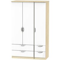 Click to view product details and reviews for Camden White Gloss And Oak Effect 3 Door Triple Wardrobe 4 Drawers. Click to view product details and reviews for Camden White Gloss And Oak Effect 3 Door Triple Wardrobe 4 Drawers.