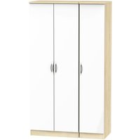 Click to view product details and reviews for Camden White Gloss And Oak Effect 3 Door Tall Triple Wardrobe. Click to view product details and reviews for Camden White Gloss And Oak Effect 3 Door Tall Triple Wardrobe.