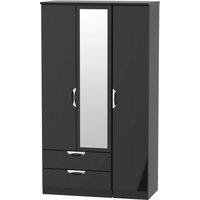 Click to view product details and reviews for Camden Black Gloss 3 Door Tall Combi Wardrobe 1 Mirror And Lhf 2 Drawers. Click to view product details and reviews for Camden Black Gloss 3 Door Tall Combi Wardrobe 1 Mirror And Lhf 2 Drawers.