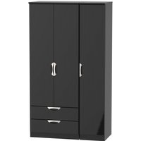 Click to view product details and reviews for Camden Black Gloss 3 Door Tall Triple Wardrobe Lhf 2 Drawers. Click to view product details and reviews for Camden Black Gloss 3 Door Tall Triple Wardrobe Lhf 2 Drawers.