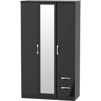 Click to view product details and reviews for Camden Black Gloss 3 Door Tall Combi Wardrobe 1 Mirror And Rhf 2 Drawers. Click to view product details and reviews for Camden Black Gloss 3 Door Tall Combi Wardrobe 1 Mirror And Rhf 2 Drawers.