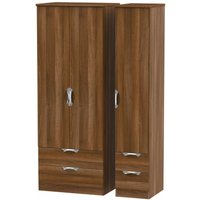 Click to view product details and reviews for Camden Walnut Effect 3 Door Tall Triple Wardrobe 4 Drawers. Click to view product details and reviews for Camden Walnut Effect 3 Door Tall Triple Wardrobe 4 Drawers.
