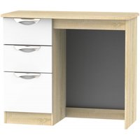 Click to view product details and reviews for Camden White Gloss And Oak Effect 3 Drawer Single Dressing Table. Click to view product details and reviews for Camden White Gloss And Oak Effect 3 Drawer Single Dressing Table.