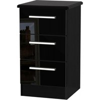 Click to view product details and reviews for Knightsbridge Black Gloss 3 Drawer Bedside Cabinet. Click to view product details and reviews for Knightsbridge Black Gloss 3 Drawer Bedside Cabinet.
