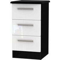 Click to view product details and reviews for Knightsbridge White Gloss And Black 3 Drawer Bedside Cabinet. Click to view product details and reviews for Knightsbridge White Gloss And Black 3 Drawer Bedside Cabinet.