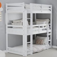 Click to view product details and reviews for Tressa Kids White Wood Triple Bunk Bed. Click to view product details and reviews for Tressa Kids White Wood Triple Bunk Bed.