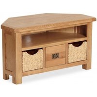 Click to view product details and reviews for Salisbury Premium Oak 105cm Corner Tv Unit With Baskets. Click to view product details and reviews for Salisbury Premium Oak 105cm Corner Tv Unit With Baskets.