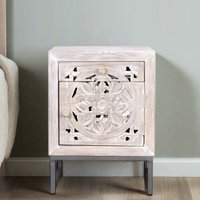 Click to view product details and reviews for Quintana Bedside Cabinet Washed Carved Mango Wood 1 Door. Click to view product details and reviews for Quintana Bedside Cabinet Washed Carved Mango Wood 1 Door.