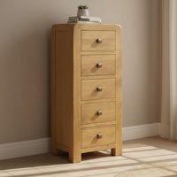 Click to view product details and reviews for Curve Narrow Chest 5 Drawer Oak. Click to view product details and reviews for Curve Narrow Chest 5 Drawer Oak.