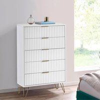 Click to view product details and reviews for Murano Chest Of Drawers 5 Drawer Midi Ribbed White. Click to view product details and reviews for Murano Chest Of Drawers 5 Drawer Midi Ribbed White.