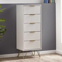 Click to view product details and reviews for Murano Chest Of Drawers 5 Drawer Narrow Ribbed White. Click to view product details and reviews for Murano Chest Of Drawers 5 Drawer Narrow Ribbed White.