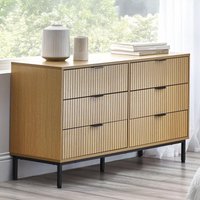 Click to view product details and reviews for Sia Chest Of Drawers 6 Drawer Wide Ribbed Oak. Click to view product details and reviews for Sia Chest Of Drawers 6 Drawer Wide Ribbed Oak.