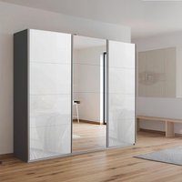 Click to view product details and reviews for Kulmbach Sliding Mirror Wardrobe 203cm 3 Door Metallic Dark Grey White Glass. Click to view product details and reviews for Kulmbach Sliding Mirror Wardrobe 203cm 3 Door Metallic Dark Grey White Glass.