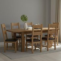 Click to view product details and reviews for Original Extending Dining Set 6 8 Seater 180cm 250cm Rustic Oak 6 Ladder Back Chair With Dark Brown Faux Leather Seat Pad. Click to view product details and reviews for Original Extending Dining Set 6 8 Seater 180cm 250cm Rustic Oak 6 Ladder Back Chair With Dark Brown Faux Leather Seat Pad.