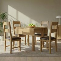 Click to view product details and reviews for Appleby Square Drop Leaf Dining Set 4 Seater 90cm Oak With 4 Ladder Back Chairs Black Faux Leather Seat Pad. Click to view product details and reviews for Appleby Square Drop Leaf Dining Set 4 Seater 90cm Oak With 4 Ladder Back Chairs Black Faux Leather Seat Pad.
